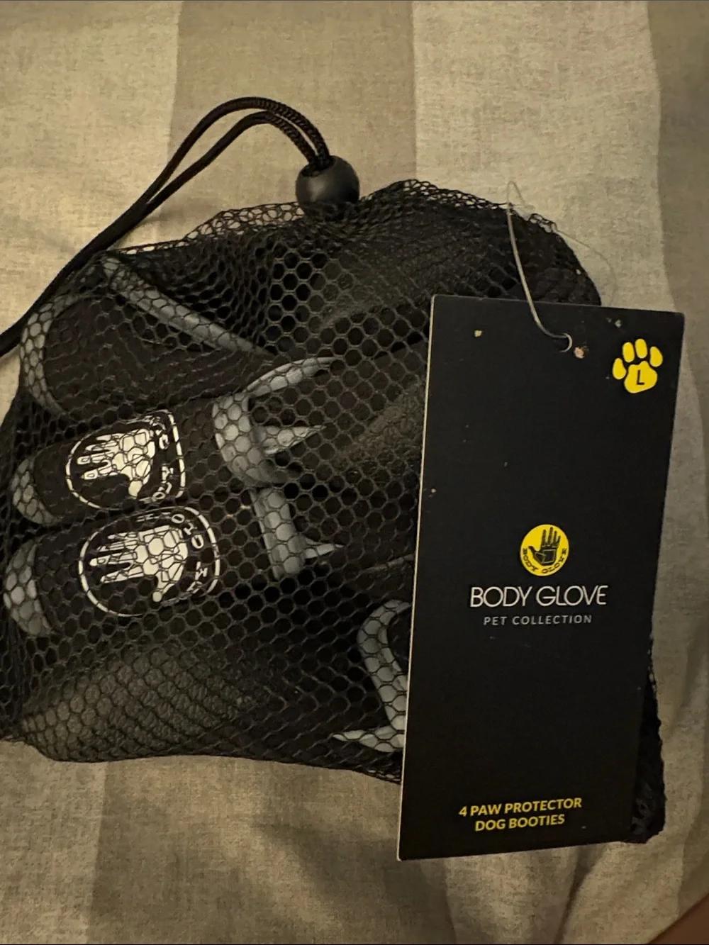 Body Glove Black Dog Boots with White Logo Tag